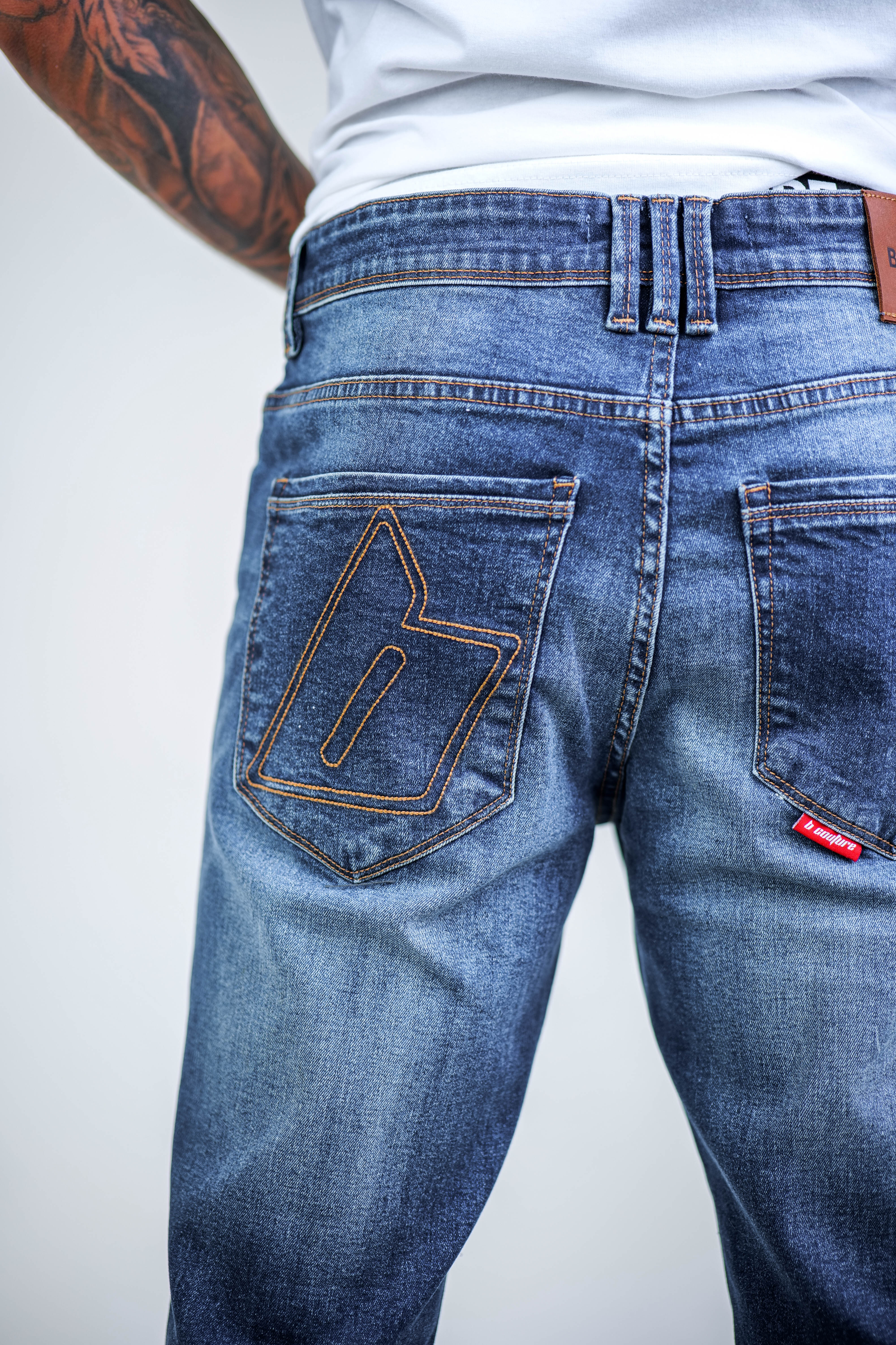 Beckenham Straight Fit Stretch Denim Jeans - Dark Blue - Image 3
