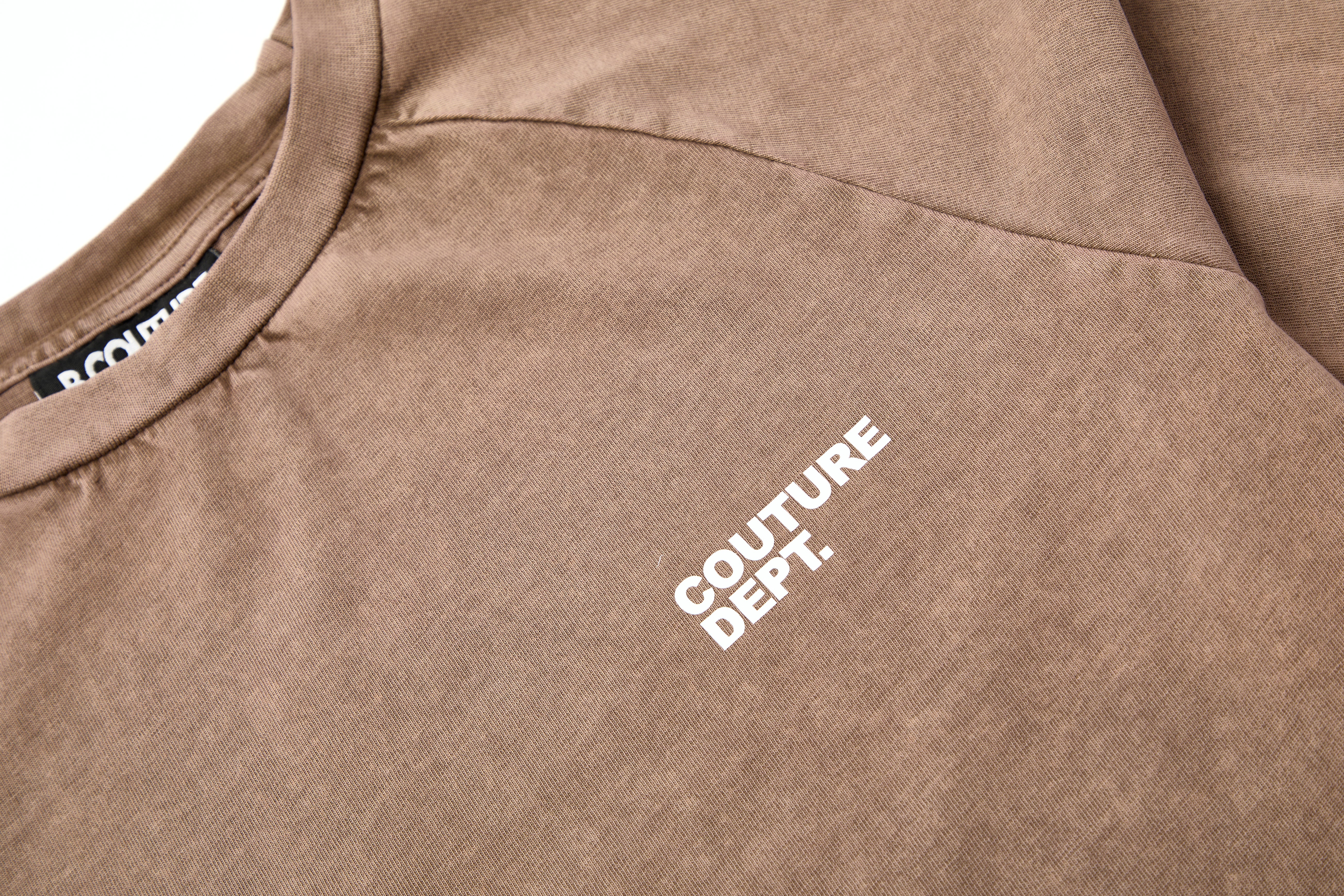 Heavyweight Oversized Couture Dept T-Shirt - Light Brown - Image 3