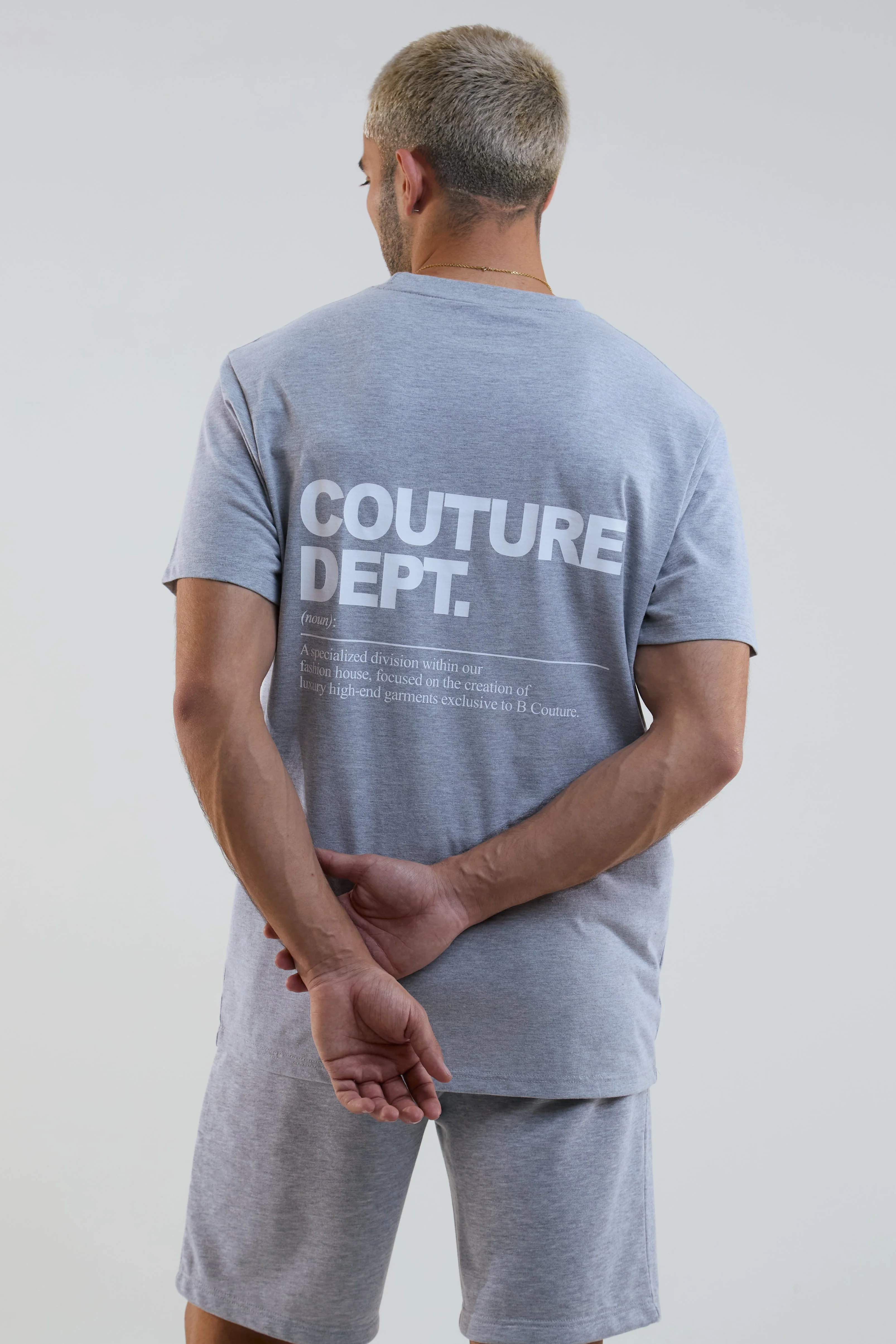 Newton Court Shorts & T-Shirt Set - Grey Marl - Image 3